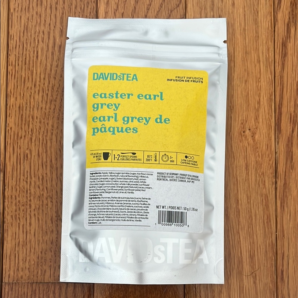 NWT DAVIDsTEA Easter Earl Grey Tea Fruit Infusion Caffeine Free